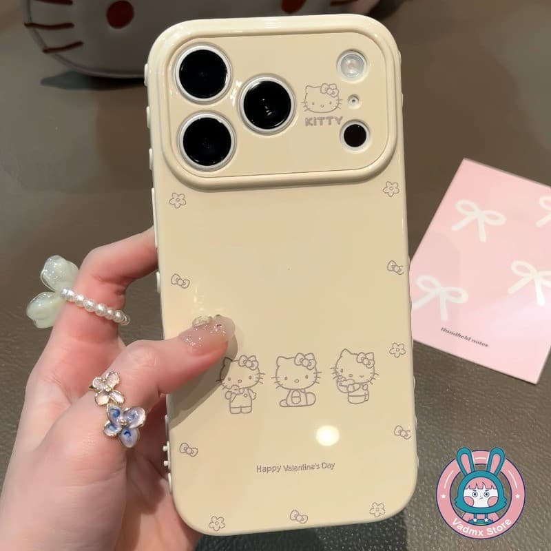น่ารัก Kitty Cat เคสโทรศัพท์สําหรับ Vivo V70 ELite V30 V29 V27 S50 S30 Pro Mini 5G หรูหราการ์ตูนสีลูกกวาดกันกระแทก Lateral Love Heart นุ่มปลอก รูปที่ 5