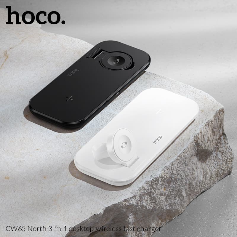 HOCO CW65 แท่นชาร์จไร้สาย 3in1 รองรับ มือถือ Phone / iOS Watch / หูฟัง จ่ายไฟ 15W Qi Wireless Charger hc6 รูปที่ 7