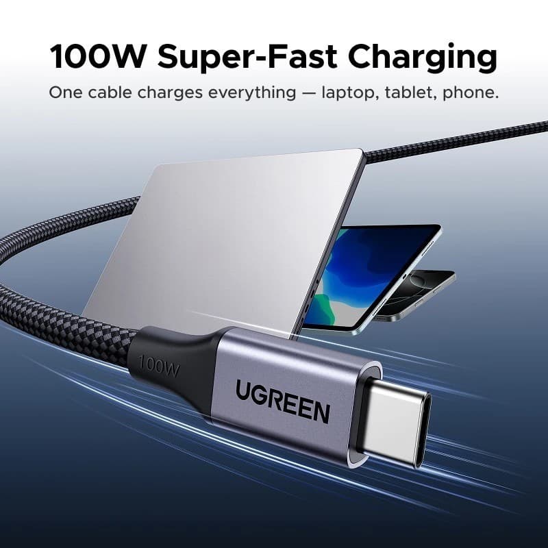 UGREEN สายชาร์จแม่เหล็ก 100W ชิป E-Marker ถ่ายโอนข้อมูล 480Mbps สำหรับ iPhone/Android รุ่น 55517 รูปที่ 2