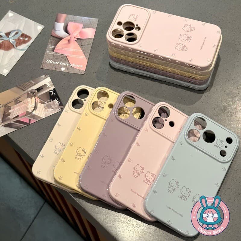 น่ารัก Kitty Cat เคสโทรศัพท์สําหรับ Vivo V70 ELite V30 V29 V27 S50 S30 Pro Mini 5G หรูหราการ์ตูนสีลูกกวาดกันกระแทก Lateral Love Heart นุ่มปลอก รูปที่ 3