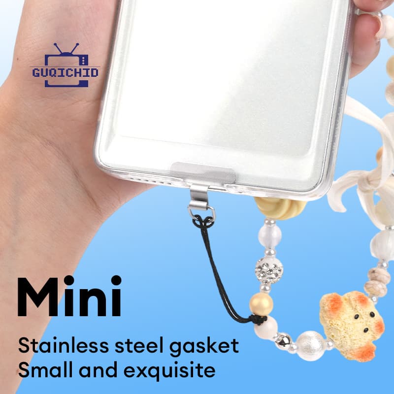 แพทช์เชือกคล้องโทรศัพท์มือถือ เคสโทรศัพท์สแตนเลสบางเฉียบเชื่อมต่อคลิป Spacer ที่ใส่จี้สีที่ถอดออกได้ รูปที่ 6