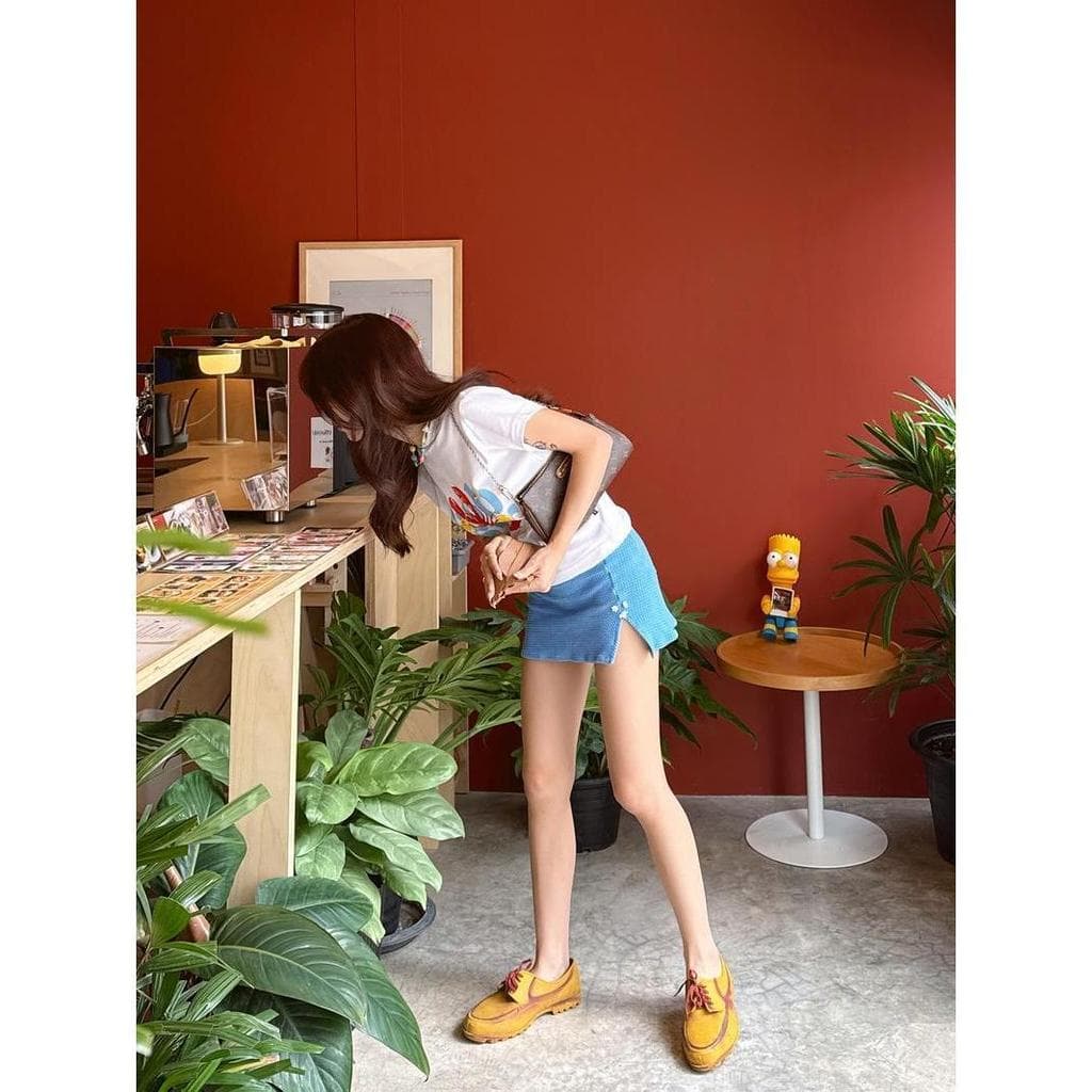 เสื้อยืด baby tee ลายล็อบสเตอร์ เสื้อครอปแนวอเมริกันซัมเมอร์ คอตตอน 100% crop top น่ารัก รูปที่ 8