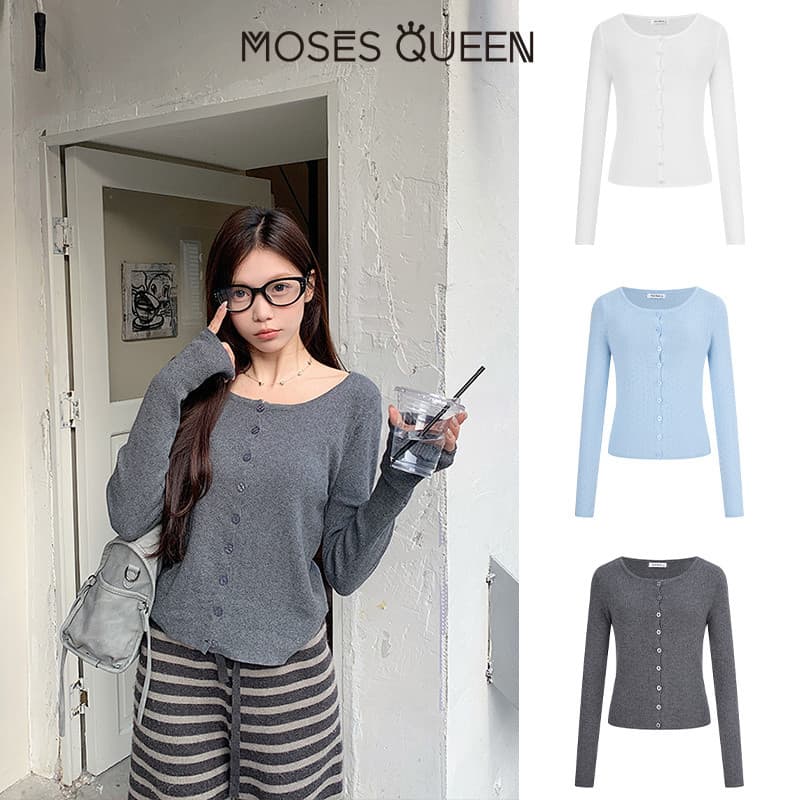 < MOSESQUEEN > โมเสส คาร์ดิแกนผู้หญิง ลายละเอียดทอแน่นแขนยาว สไตล์เรียบง่าย ใส่ง่ายตลอดปี เหมาะทั้งใส่ในและนอกบ้าน #69001 รูปที่ 8