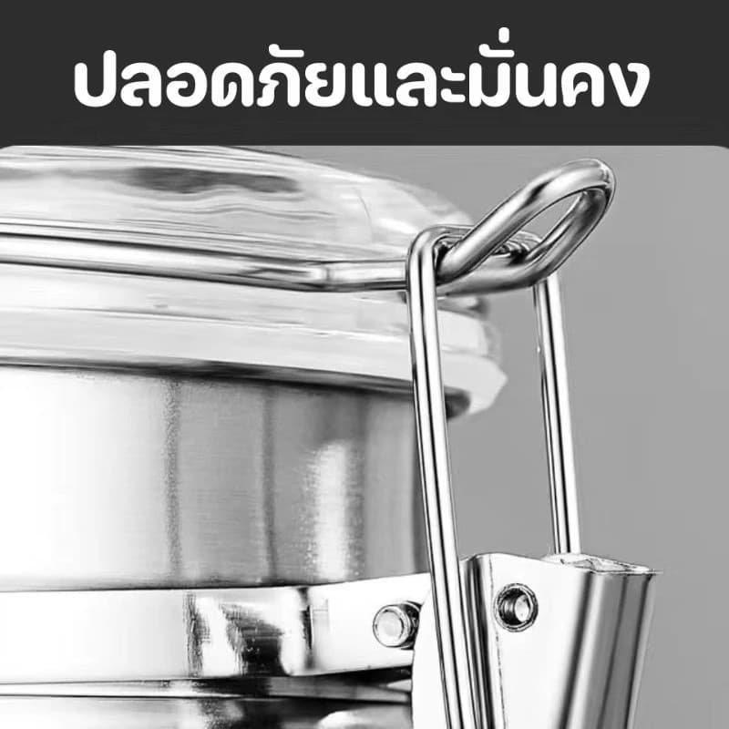 กระปุกสเตนเลส ขวดโหล เมล็ดกาแฟ ที่ใส่อาหาร โหลปิดผนึก นมผง ชา ยาสูบ ให้ความชุ่มชื้น ฝาปิดแน่นป้องกันความชื้น รูปที่ 6