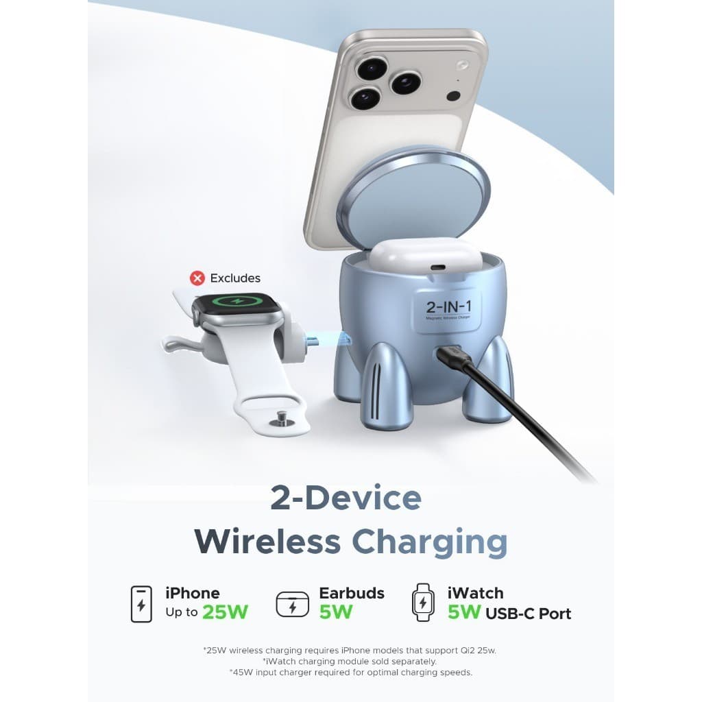 UGREEN Magnetic Wireless Charger 2-in-1 ที่ชาร์จแม่เหล็กไร้สาย 25W มาตรฐาน Qi2.2 MagFlow รุ่น 65300 รูปที่ 3