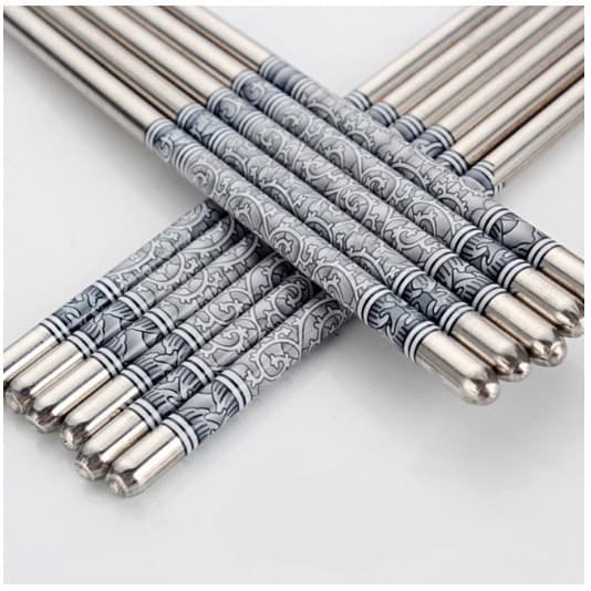 LoomLab ตะเกียบสแตนเลส ราคาส่ง ขายเป็นคู่ ะเกียบสแตนเลส 1 คู่ พิเศษ ตะเกียบเกาหลี ตะเกียบ สีเงิน แพ็คแยกคู่ รูปที่ 4