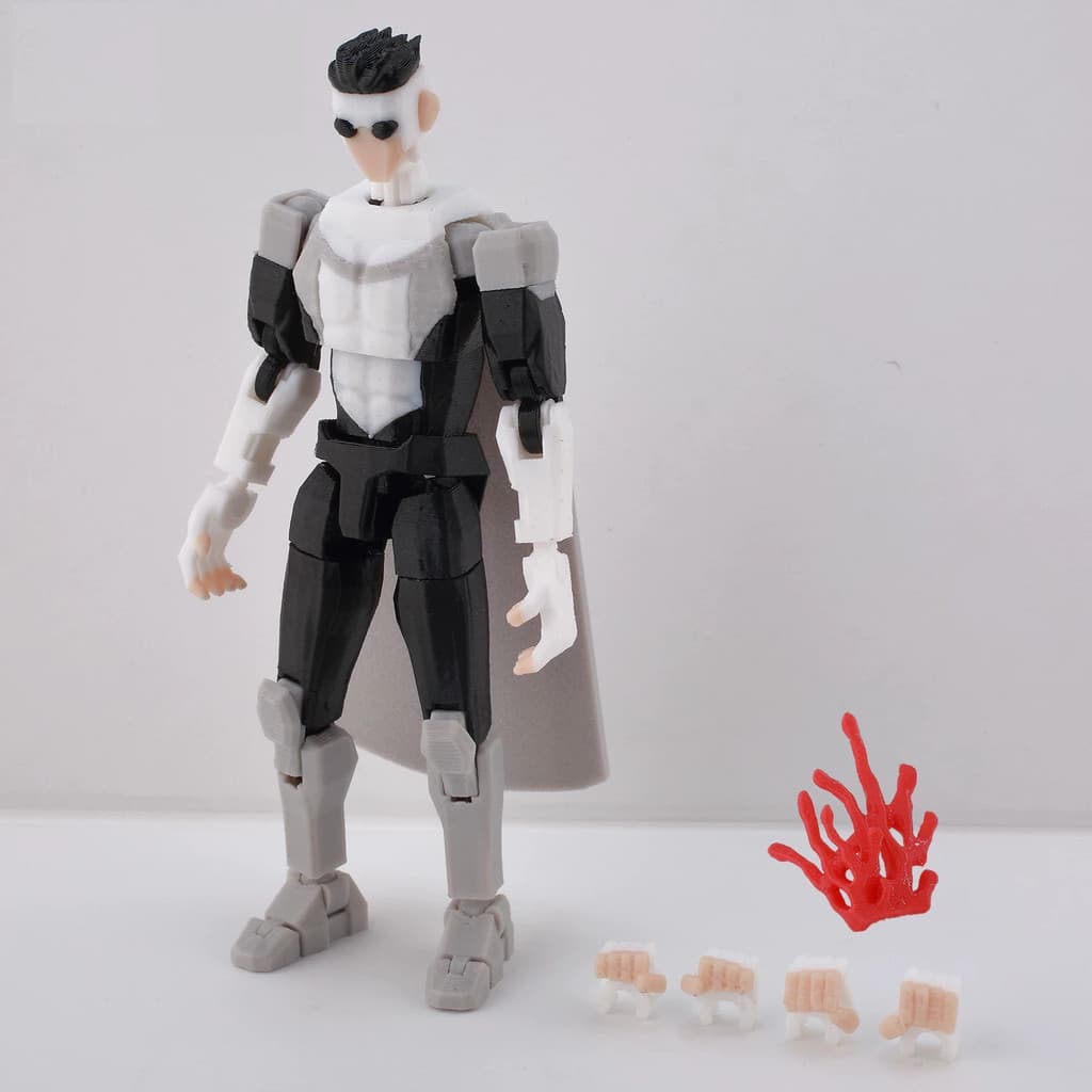 Invincible Young Man ของเล่นการพิมพ์ 3D บล็อกตัวต่อที่สามารถเคลื่อนย้ายได้สุด Invincible Mark Masked Superman Prisoner Series Action Figure รูปที่ 6