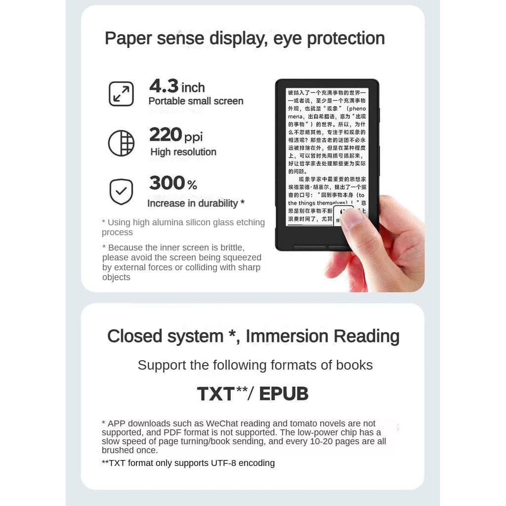 XTEINK Reading Stark X4 หน้าจอหมึกขนาด 4.3 นิ้ว รูปที่ 3