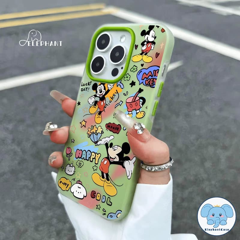 สำหรับ IPhone 17 AIR 16 15 11 14 13 12 Pro Max 16 7 8 Plus XS X XR Max การ์ตูน ลูกหมา ลูกแมว มิกกี้เมาส์ 2in1 เคสซิลิโคน รูปที่ 6