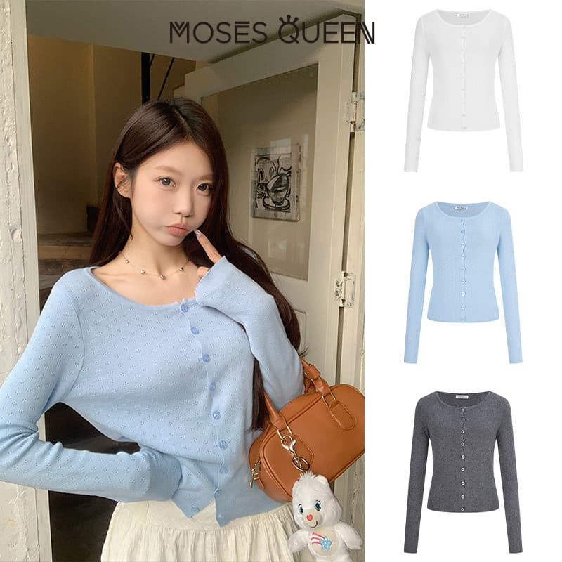 < MOSESQUEEN > โมเสส คาร์ดิแกนผู้หญิง ลายละเอียดทอแน่นแขนยาว สไตล์เรียบง่าย ใส่ง่ายตลอดปี เหมาะทั้งใส่ในและนอกบ้าน #69001 รูปที่ 2