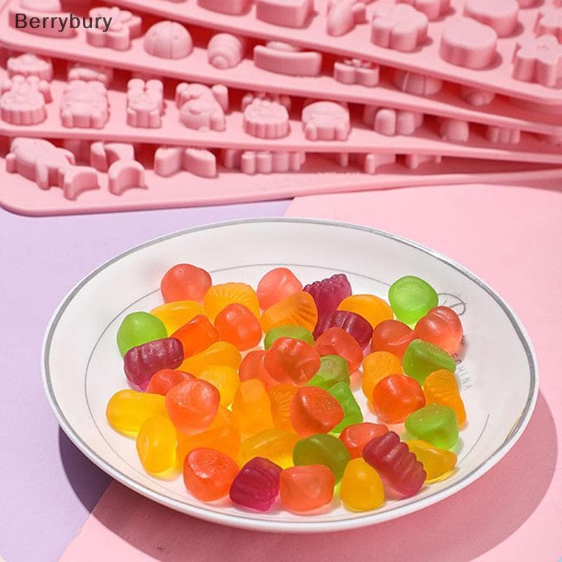 Berrybury ผสมผลไม้สัตว์ซิลิโคนช็อกโกแลตแม่พิมพ์ปลา Fudge Candy Jelly Mould เรขาคณิตหัวใจเค้กตกแต่งเบเกอรี่ถาดน้ําแข็งของขวัญใหม่ รูปที่ 7