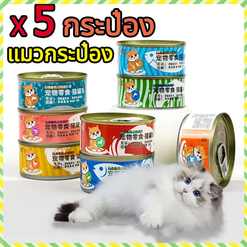 YTL5 กระป๋องแมวกระป๋อง85g อาหารแมว ซุบแมว อินทรีย์ เกรวี่แมว อาหารแมวกระป๋องเปลือย รูปที่ 1