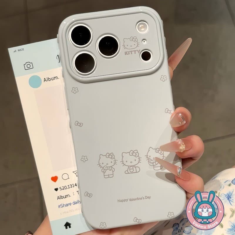 น่ารัก Kitty Cat เคสโทรศัพท์สําหรับ Vivo V70 ELite V30 V29 V27 S50 S30 Pro Mini 5G หรูหราการ์ตูนสีลูกกวาดกันกระแทก Lateral Love Heart นุ่มปลอก รูปที่ 6