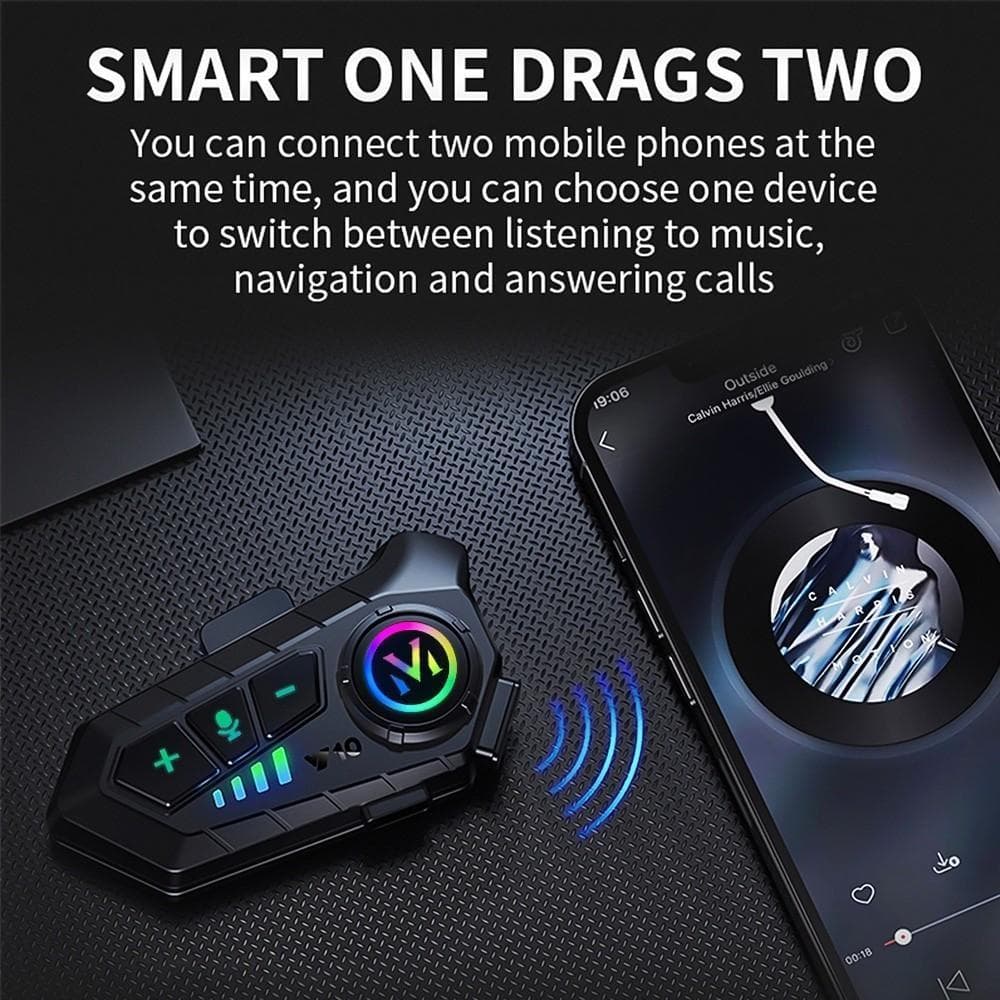 Y10 ชุดหูฟังบลูทูธไร้สายแฮนด์ฟรี 2000Mah กันน้ําสําหรับหมวกกันน็อคมอเตอร์ไซค์ รูปที่ 4