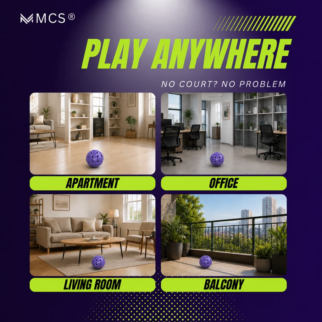 MCS Pro ลูกบอลฝึกซ้อมในร่ม Silent Pickleball | ลูกบอลโฟม ปู่ เงียบเป็นพิเศษสําหรับฝึกซ้อมในร่มและการเล่นเสียงรบกวนต่ํา รูปที่ 6