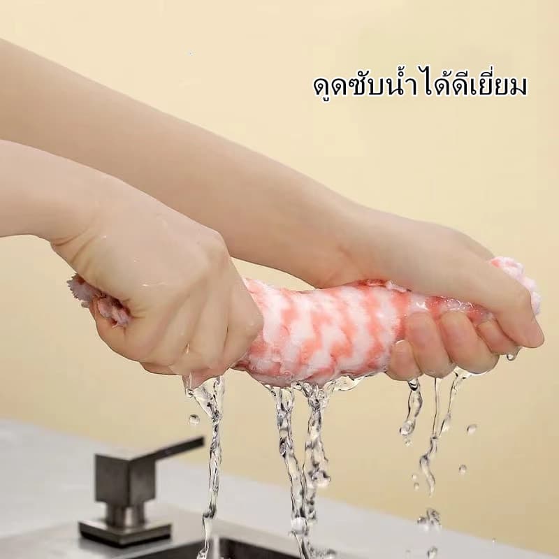 Feiyangผ้าอเนกประสงค์ เช็ดโต๊ะ ขี้ริ้ว เช็ดจาน ทำความสะอาด ซึมซับน้ำได้ดี-25x25cm รูปที่ 6