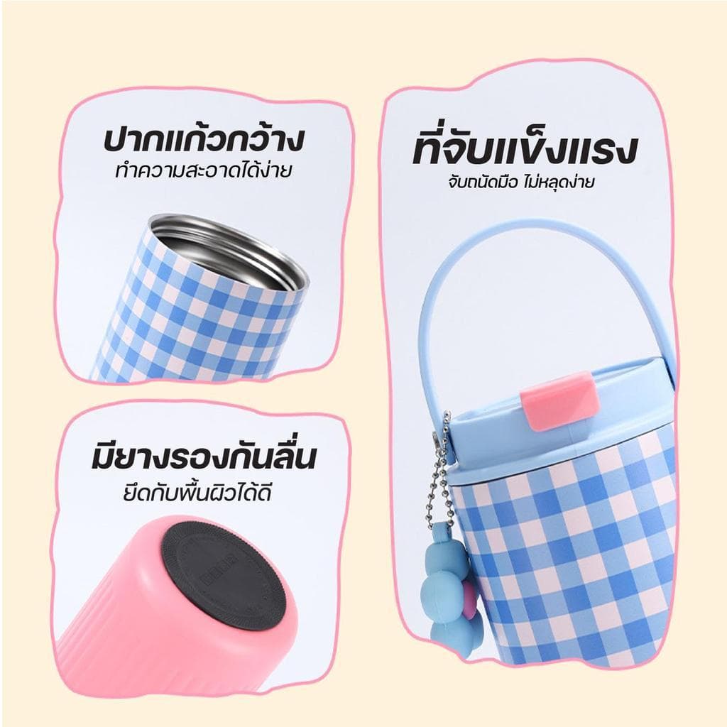 แก้วเก็บอุณหภูมิ SMAIL 750ml แก้วน้ำสแตนเลสแท้ 316 ปากกว้าง ล้างง่าย ใช้ได้ทั้งร้อนและเย็น มี 7 สี 7 แบบ ให้เลือก รูปที่ 2