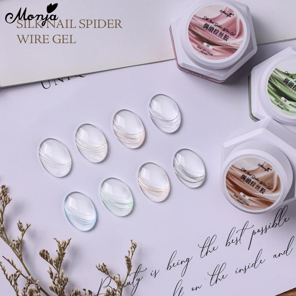 Monja 5 ml/กล่องเล็บ Spider UV เจลโปแลนด์สีซาติน Pearlescent ผ้าไหม Smooth Shine สะท้อนแสง Elastic รูปที่ 5