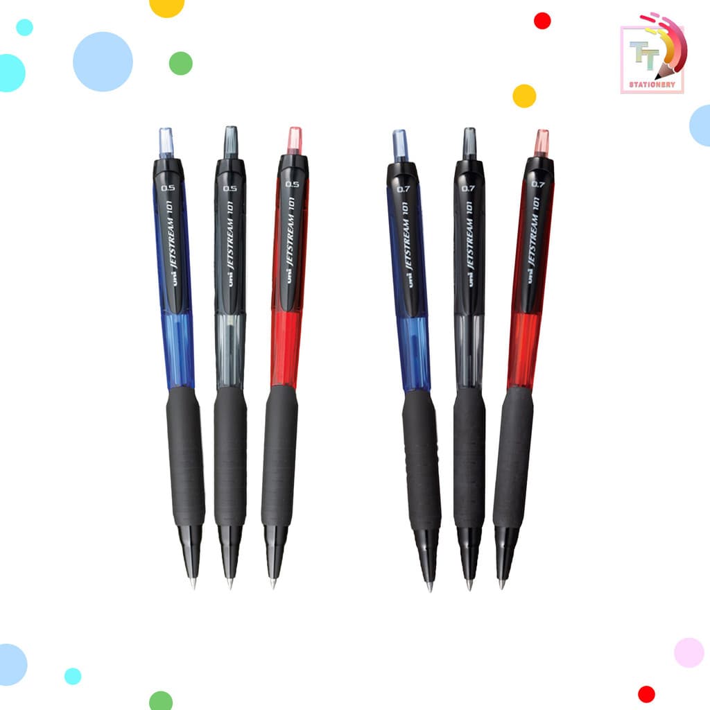 UNI ปากกาลูกลื่น ปากกา รุ่น Jetstream 101 / 105 ขนาดหัว 0.5 mm. แบบฝาปิด แบบกด รูปที่ 4