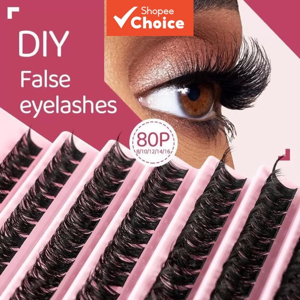 Professional 80D D-Curl Volume Eyelash Clusters Kit 8-16 มม.สําหรับ 3D Wispy DIY Extensions รูปที่ 1
