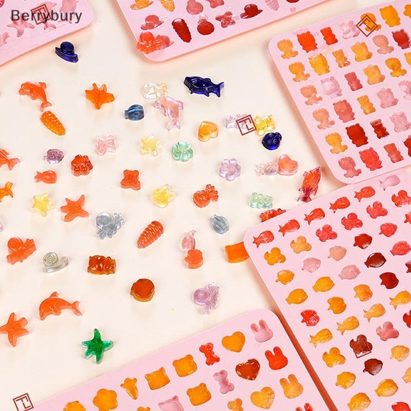 Berrybury ผสมผลไม้สัตว์ซิลิโคนช็อกโกแลตแม่พิมพ์ปลา Fudge Candy Jelly Mould เรขาคณิตหัวใจเค้กตกแต่งเบเกอรี่ถาดน้ําแข็งของขวัญใหม่ รูปที่ 8