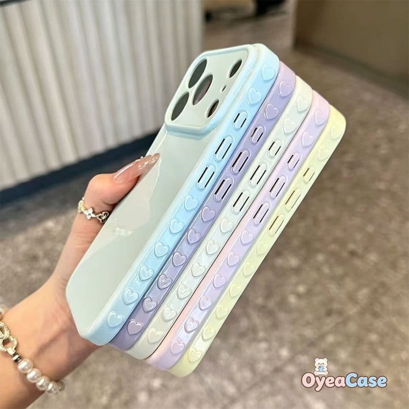 ฤดูใบไม้ผลิสัตว์ Paradise Side Hearts สําหรับ Vivo X300 X300S X200 FE Pro Mini X200S X200T X100 X100S X90 X90S Pastel Candy สี Soft 3D Hearts ปลอกหญิง รูปที่ 7