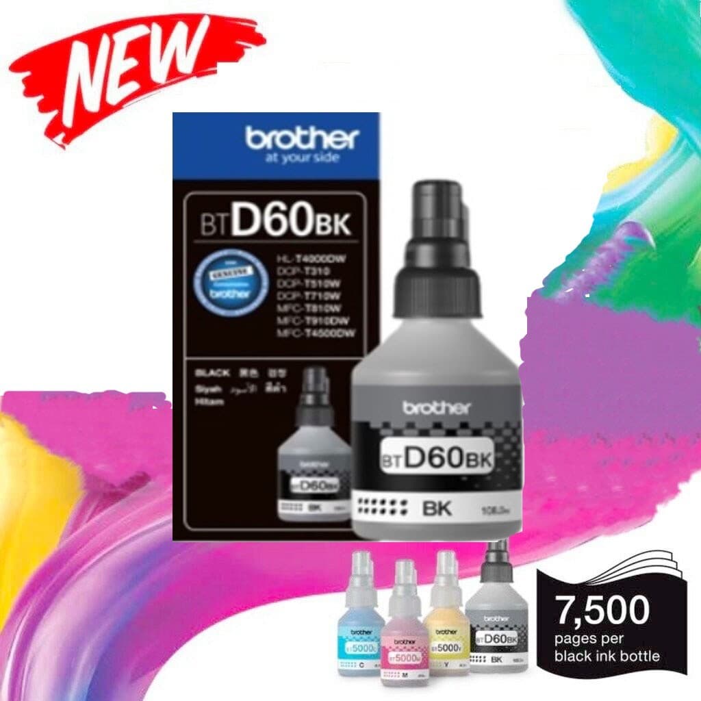 แท้100% Brother หมึก BT-D60BK, BT5000C/M/Y 4สี DCP-T220 T310 T420W T510W T520W T710W T720W T820W T910W รูปที่ 6