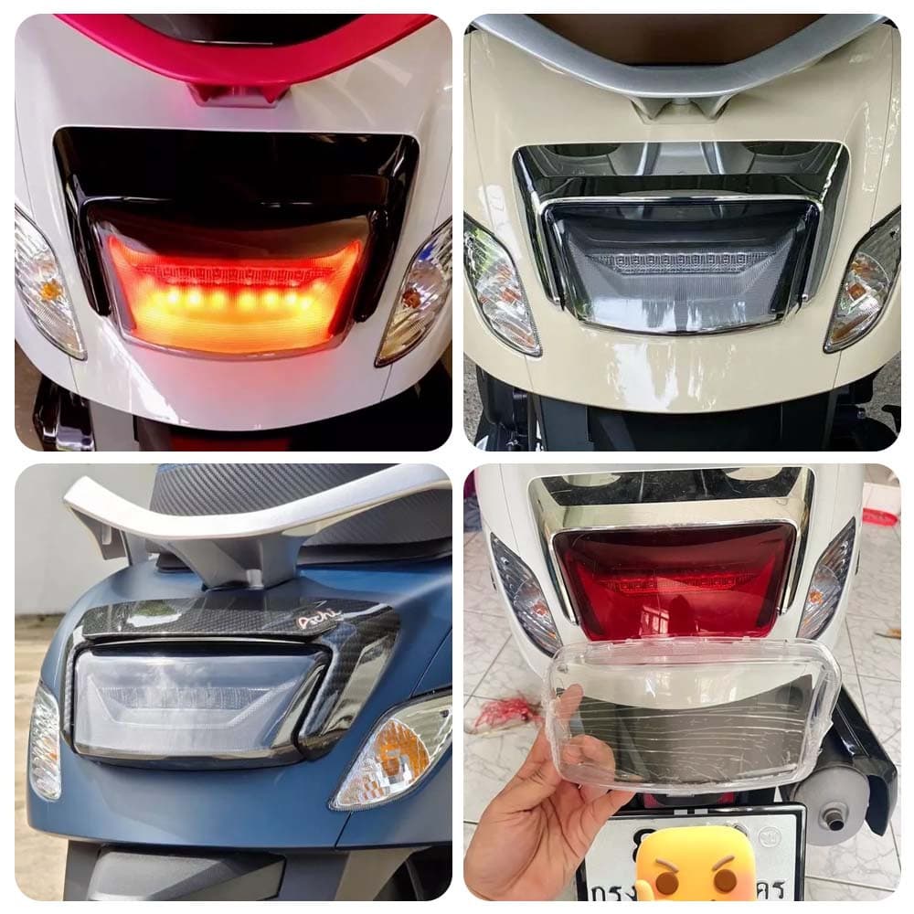 2 สี กรอบไฟท้าย Giorno 125 วัสดุ ABS，ทับทิมใสสะท้อนแสง Giorno กระจกสะท้อนแสงท้ายรถจักรยานยนต์ อะไหล่รถจักรยานยนต์ รูปที่ 2