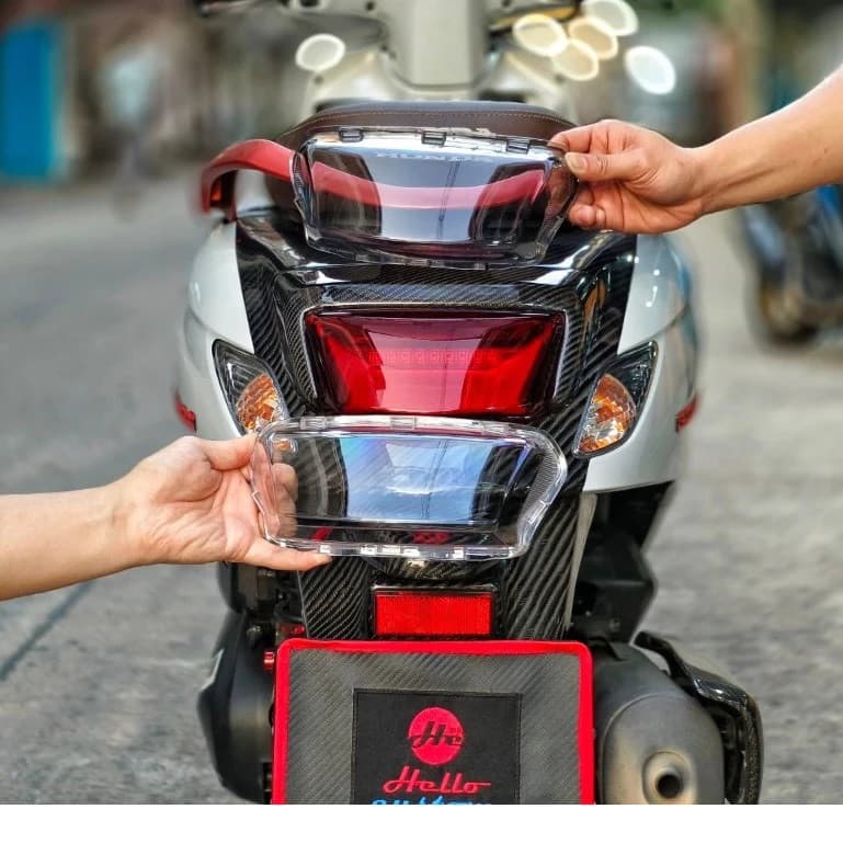 2 สี กรอบไฟท้าย Giorno 125 วัสดุ ABS，ทับทิมใสสะท้อนแสง Giorno กระจกสะท้อนแสงท้ายรถจักรยานยนต์ อะไหล่รถจักรยานยนต์ รูปที่ 4