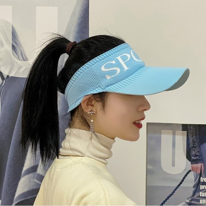 หมวกกันแดด สกีนลายSPORT หมวกแก๊ป หมวกครึ่งใบ ผ้ายืดได้ ระบายอากาศ ป้องกันแสง UV รูปที่ 7