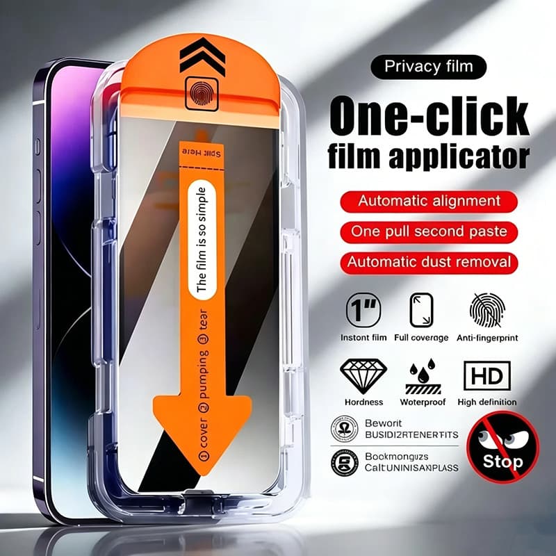 สําหรับ OPPO A6 Pro A6X A6c A6t A6s A3 A3X A5X A5i A5 Pro A3Pro A5iPro A6tPro Anti-Spy ความเป็นส่วนตัวฝุ่นฟรีติดตั้งง่ายคลิกเดียวกระจกนิรภัยป้องกันหน้าจอติดตั้ง รูปที่ 1