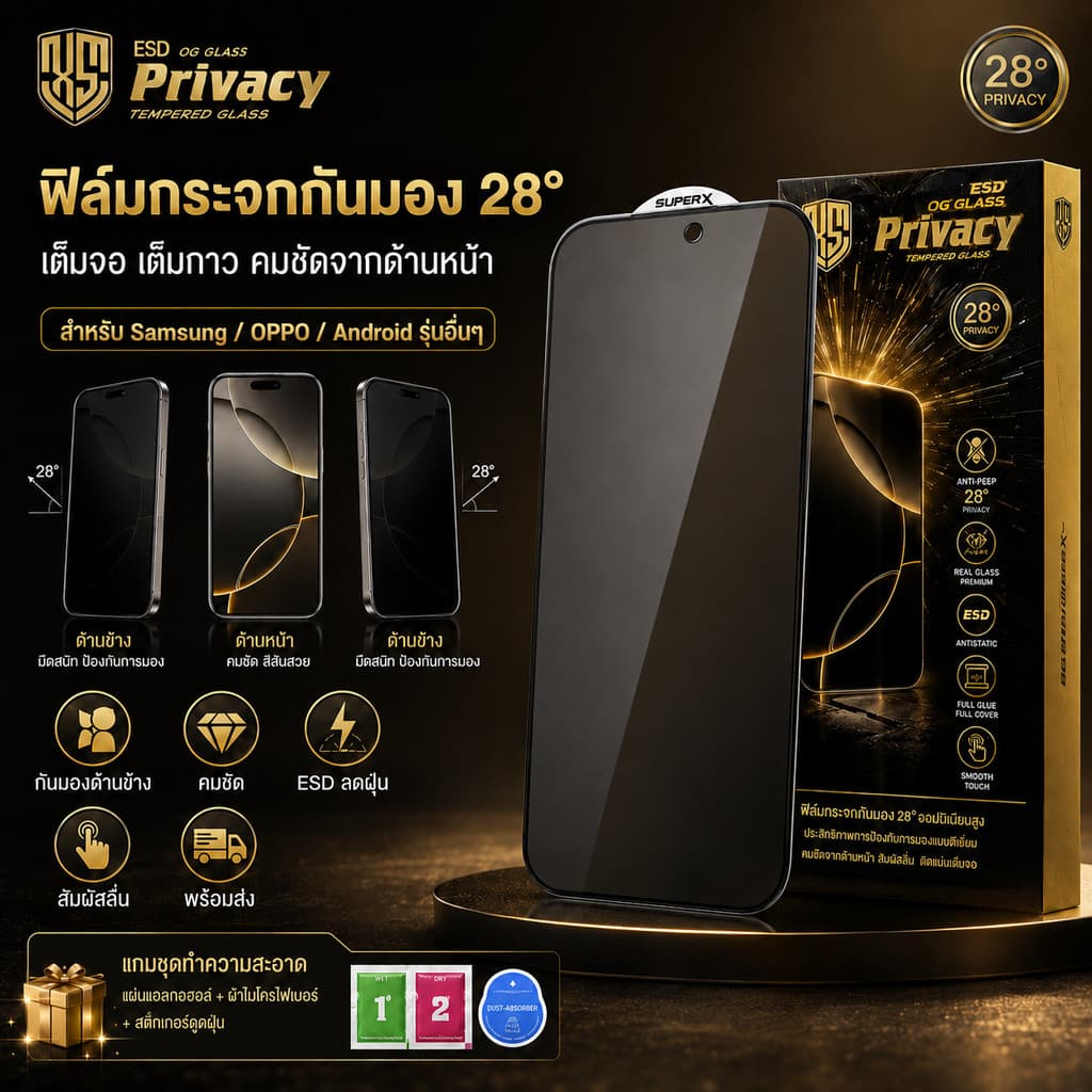 ฟิล์มกระจกกันมองใสป้องกันไฟฟ้าสถิตย์สำหรับ REDMI8/8A8/NOTE8/REDMI13C/A1PLUS/REDMI9A/9C/10A/10C/10A/NOTE11S/NOTE13 รูปที่ 2