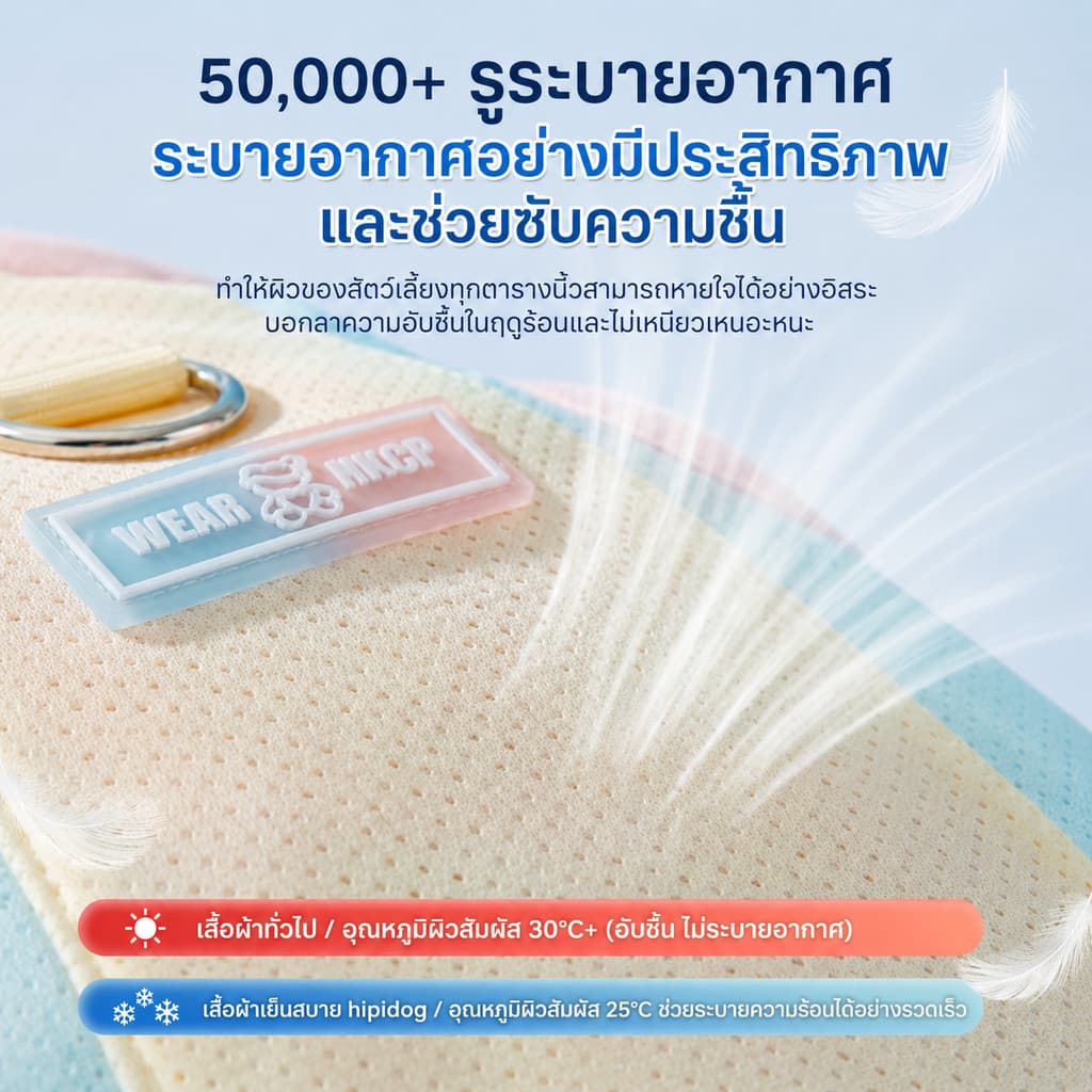 เสื้อกันแดดสุนัข เสื้อเย็นแมว UPF50+ เสื้อคลายร้อนสัตว์เลี้ยง หน้าร้อนต้องมี สายจูงในตัว ระบายอากาศดี รูปที่ 4