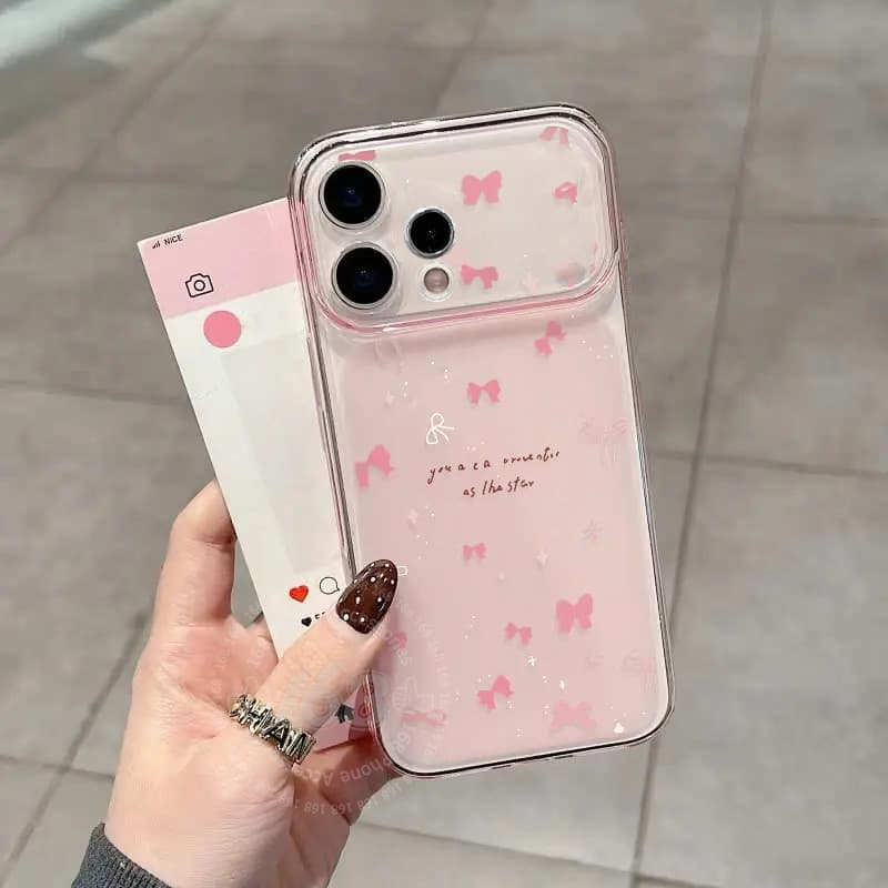 เคส OPPO Reno 16 16F 15 15F 14F 14 Pro 5G เคส OPPO Reno 16 15 Pro Max เคสน่ารักโบว์ชมพูใสกันกระแทก เคสผิวฝ้าอ่อนนุ่มไล่เฉดเบา ๆ สำหรับโทรศัพท์สำหรับนักเรียนผู้หญิง รูปที่ 3