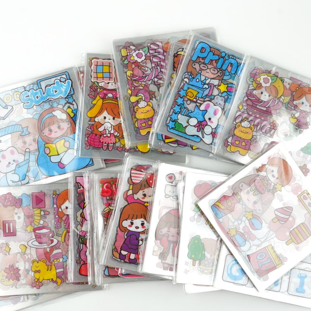 Sticker สติ๊กเกอร์ ลายการ์ตูน คละลาย สติกเกอร์ PVC น่ารัก ตกแต่งไดอารี่ สมุด เคสมือถือ DIY รูปที่ 6