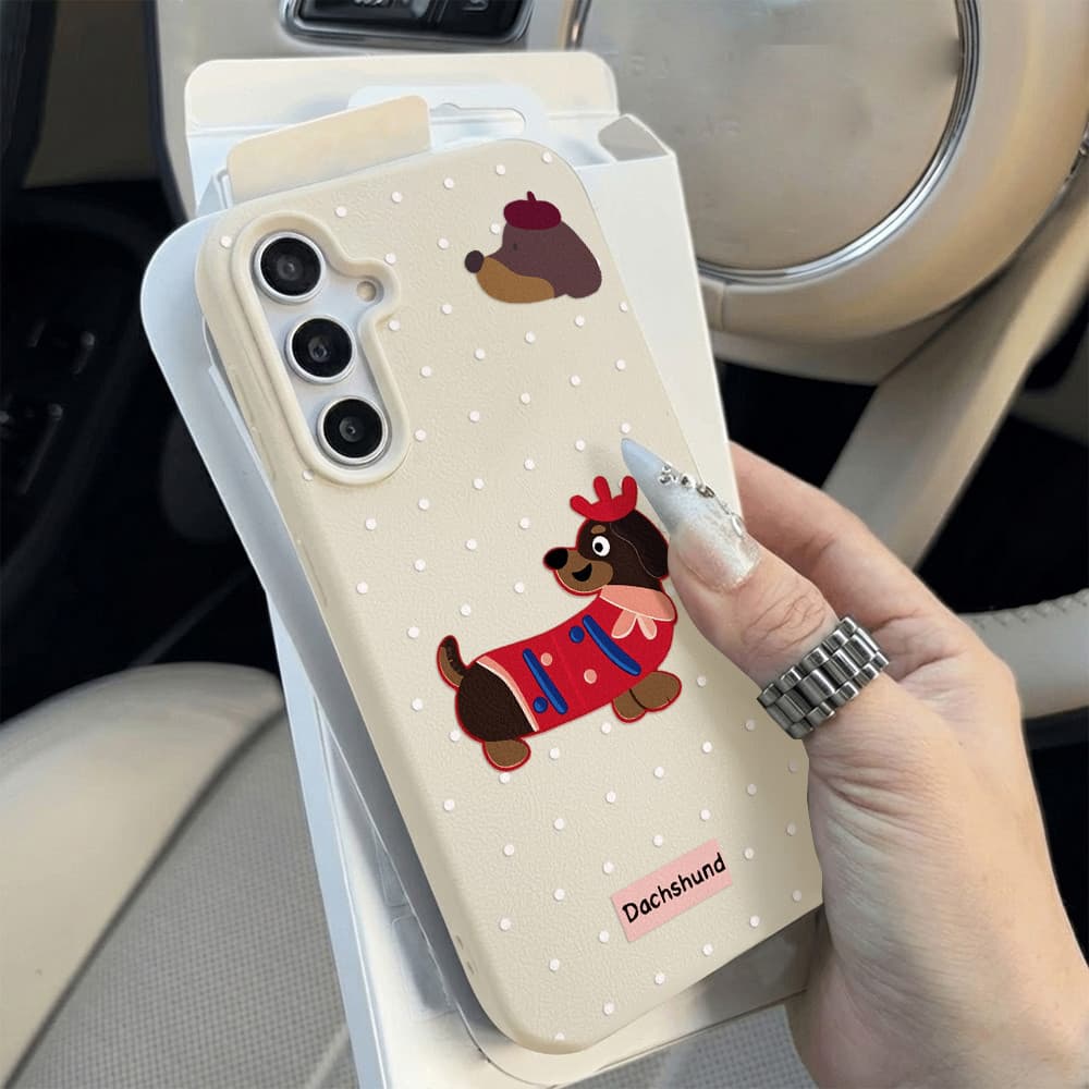เคส for Samsung A07 A17 A56 A55 A16 A15 A35 A05S A26 A36 A54 S23 S25 S26 Ultra S24FE สุนัขน่ารัก เคสโทรศัพท์มือถือหนัง รูปที่ 2