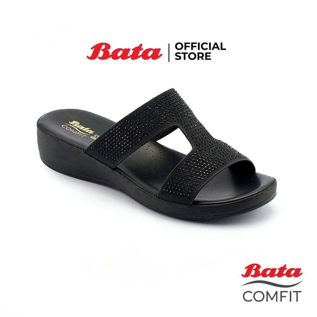 Bata บาจา รองเท้าเพื่อสุขภาพ รองเท้าแตะแบบสวมเพื่อสุขภาพ สำหรับผู้หญิง รุ่น HELENE - สีดำ 6616827 รูปที่ 1