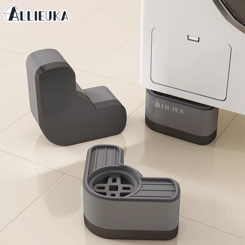 Allieuka ขารองเครื่องซักผ้า 4 ชิ้น! ยางคุณภาพดี ลดเสียงดัง ลดแรงสั่นสะเทือน ปรับระดับได้ ใช้ได้ทุกเครื่อง รูปที่ 1