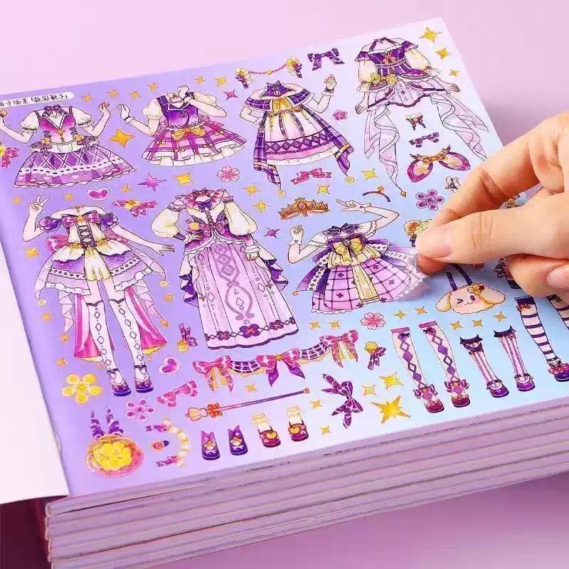 ชุดเปลี่ยนตัว/สติ๊กเกอร์ ใหม่อัพเกรดสติกเกอร์กระดาษตุ๊กตาสติกเกอร์แต่งตัวทั้งร่างกายสาว กระดาษคุณภาพสูงสนุกสนาน รูปที่ 7