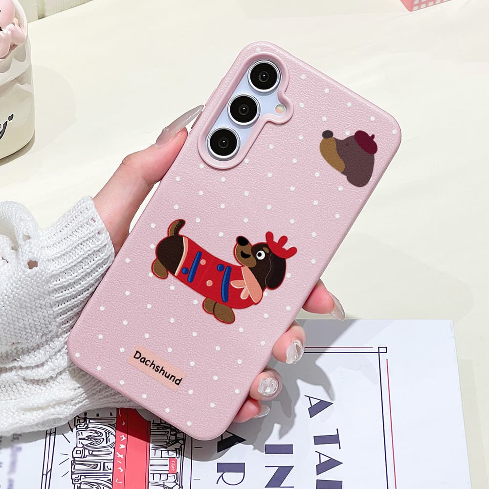 เคส for Samsung A07 A17 A56 A55 A16 A15 A35 A05S A26 A36 A54 S23 S25 S26 Ultra S24FE สุนัขน่ารัก เคสโทรศัพท์มือถือหนัง รูปที่ 8