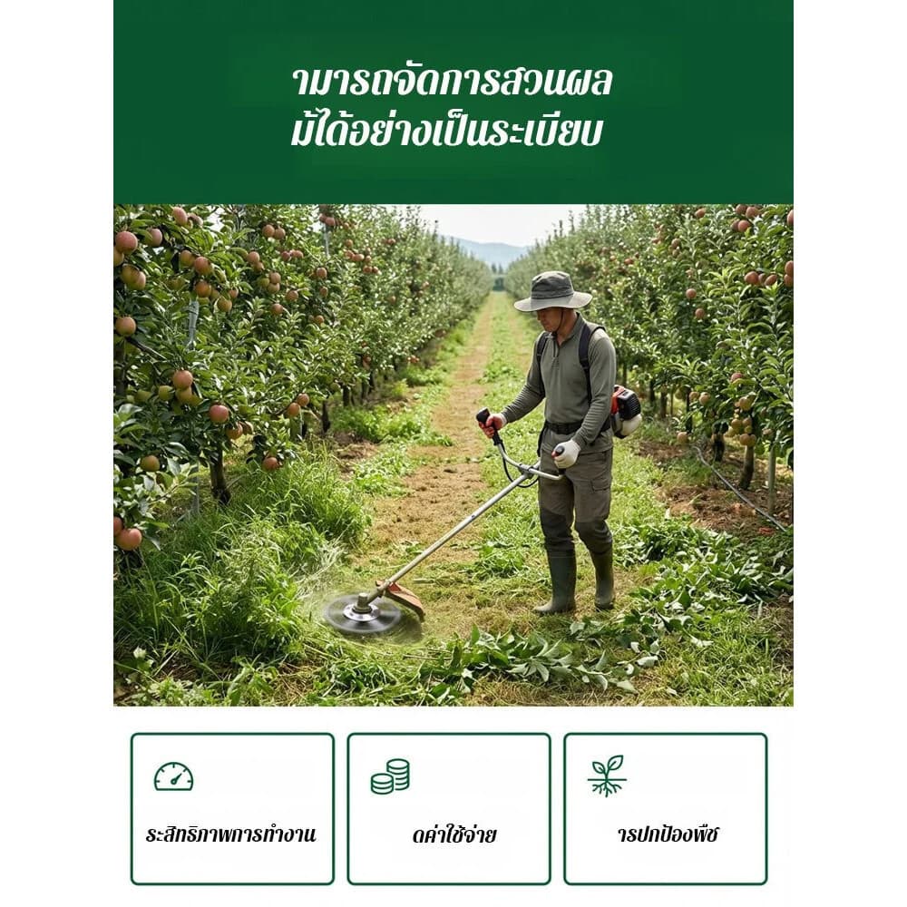 อะไหล่หัวเครื่องตัดหญ้าลิเธียมไร้สาย พร้อมล้อกําจัดวัชพืช สําหรับเครื่องตัดหญ้าเบนซิน รูปที่ 5