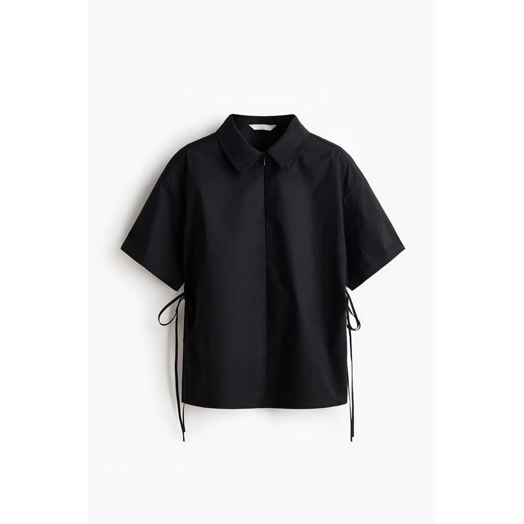 H&M เสื้อเชิ้ตป๊อปโอเวอร์ดีไซน์สายรัดเอว ผู้หญิง 1350564_1 รูปที่ 4