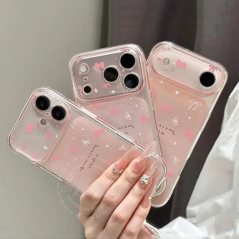 เคส OPPO Reno 16 16F 15 15F 14F 14 Pro 5G เคส OPPO Reno 16 15 Pro Max เคสน่ารักโบว์ชมพูใสกันกระแทก เคสผิวฝ้าอ่อนนุ่มไล่เฉดเบา ๆ สำหรับโทรศัพท์สำหรับนักเรียนผู้หญิง รูปที่ 6