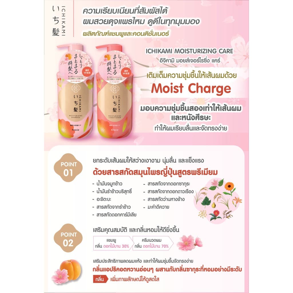 MORITOMO Official - ICHIKAMI Moisturizing Shampoo 450 ml / แชมพูทำความสะอาดเส้นผมหนังศีรษะ ชุ่มชื้น หอมแอปปริคอต+ซากุระ รูปที่ 4