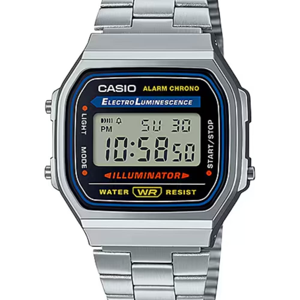 CASIO นาฬิกาข้อมือ CASIO รุ่น A-168WA-1Q วัสดุสเตนเลสสตีล สีเงิน รูปที่ 4