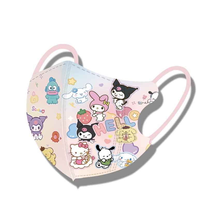 SANRIO หน้ากากการ์ตูนเด็ก ซานริโอ 3ง แบบใช้แล้วทิ้งสําหรับนักเรียน 4-12 ปีฤดูร้อนระบายอากาศและกันฝุ่นหน้ากากเด็กบรรจุภัณฑ์อิสระสูงความงาม ทํานอง หน รูปที่ 5