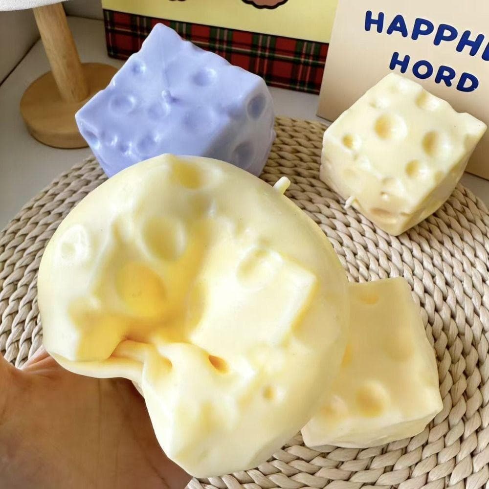 IRRA Jumbo Cheese Cube Stress Ball, Squishy Texture Anti-Stress Cheese Pinch ของเล่นนวดรูปร่างได้ Non-Bounce ASMR Sensory Stress ของขวัญวันเกิด รูปที่ 3