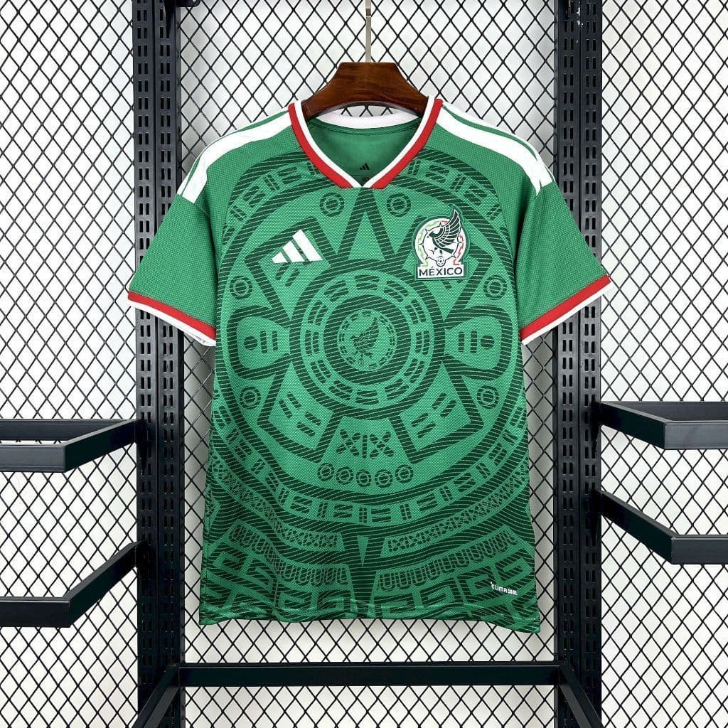 เสื้อฟุตบอลทีมชาติเม็กซิโก 2026 แบบแฟนเอดิชัน สำหรับบ้านและนอกบ้าน รูปที่ 3