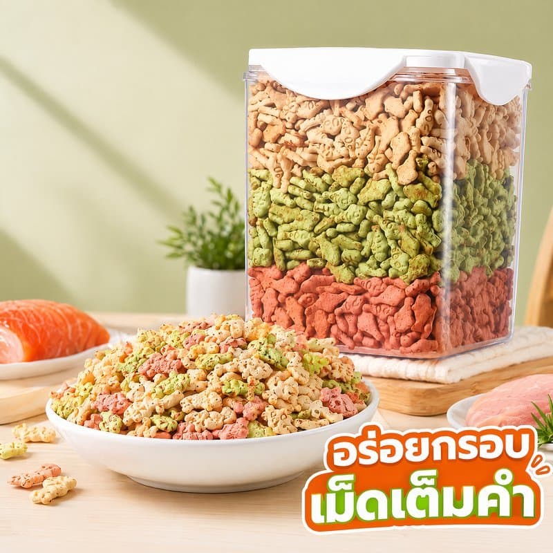 ขนมแมว ฟรีซดราย คุกกี้แมว ลูกแมว ย่อยง่าย ดูดซึมง่าย อาหารว่างแมว ขนมสัตว์เลี้ยง แมวอ้วน รูปที่ 1
