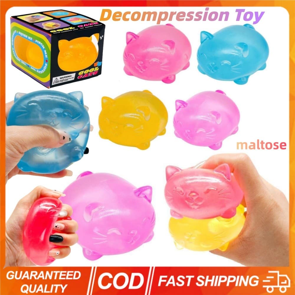NeeDoh Cat Shape Squishy Maltose Decompression ของเล่นมินิน่ารักปลอดสารพิษของเล่นสนุกบรรเทาความดันผู้ใหญ่เด็กของขวัญวันเกิด รูปที่ 1